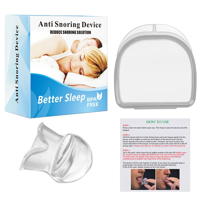 Medical Silicone Anti-Snore Tongue Retainer – Sleep Apnea Aid