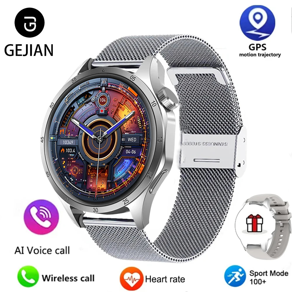 2025 Men’s Smartwatch – AMOLED GPS Bluetooth NFC Waterproof