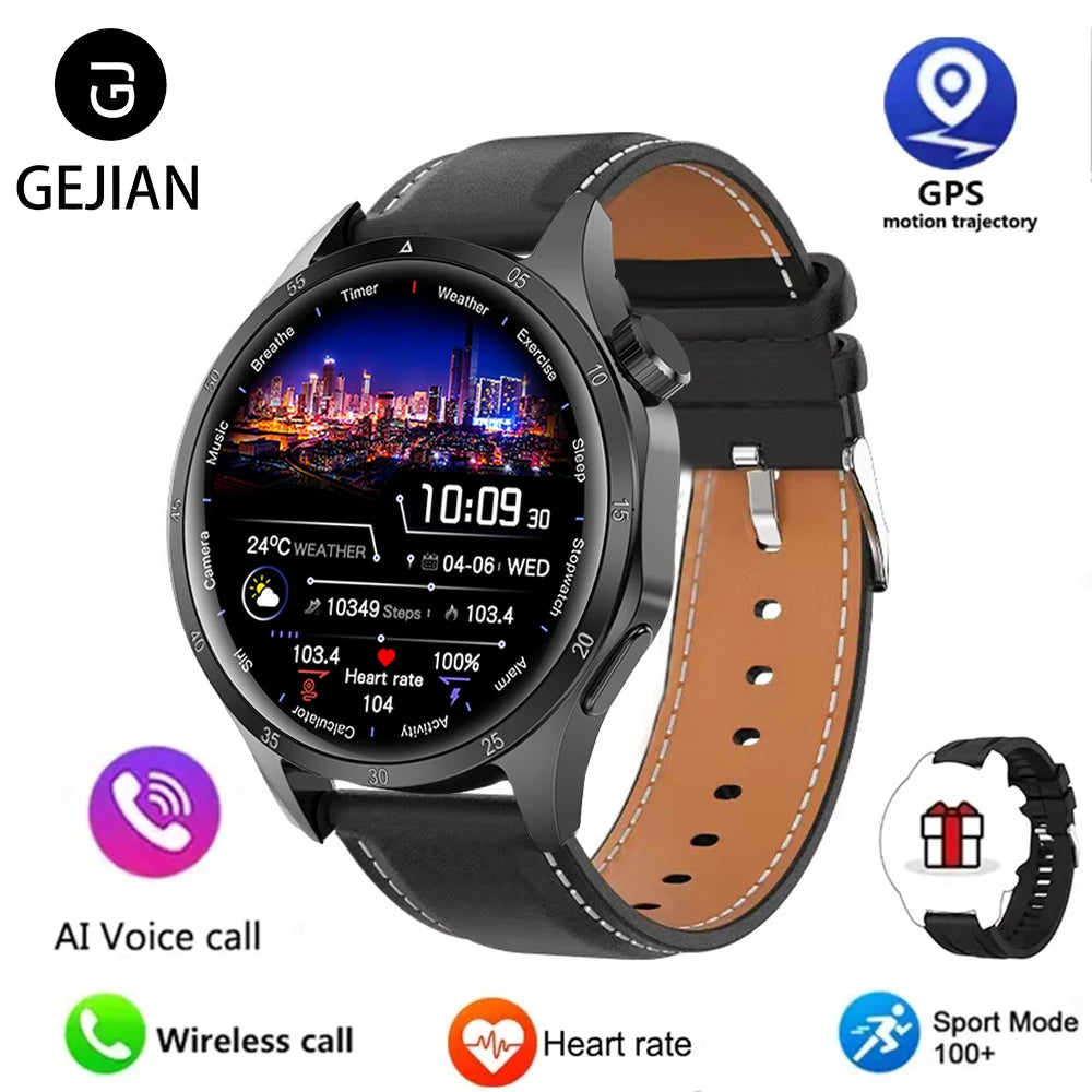 2025 Men’s Smartwatch – AMOLED GPS Bluetooth NFC Waterproof