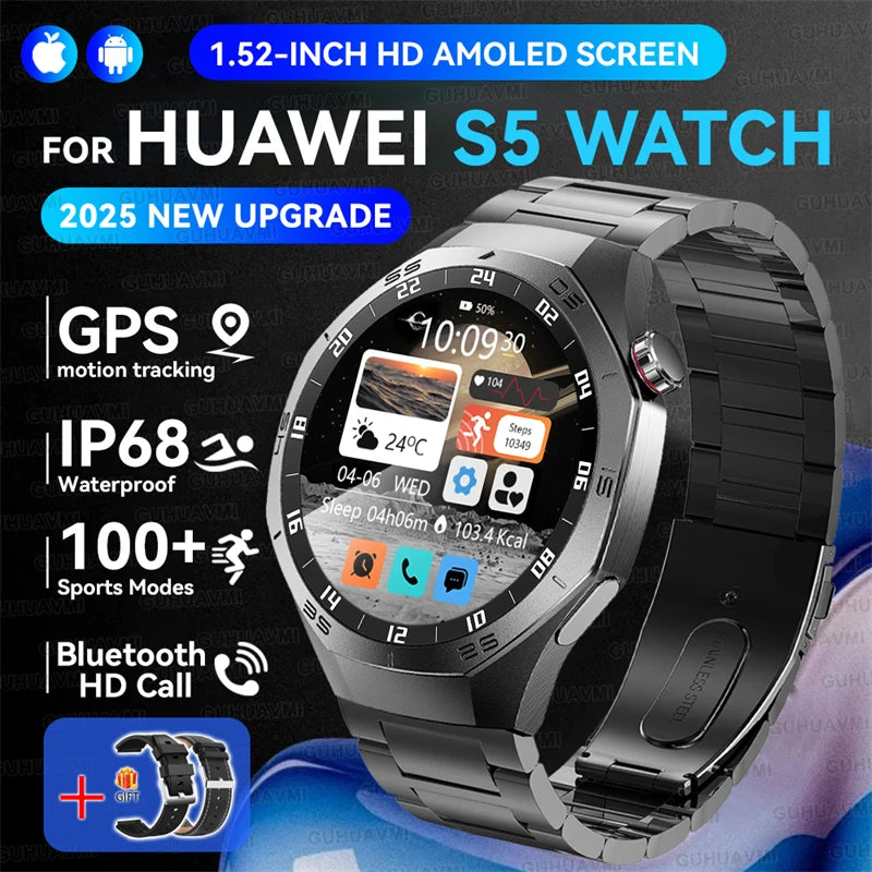 GT5 Pro Smartwatch – HD AMOLED GPS Heart Rate Tracker