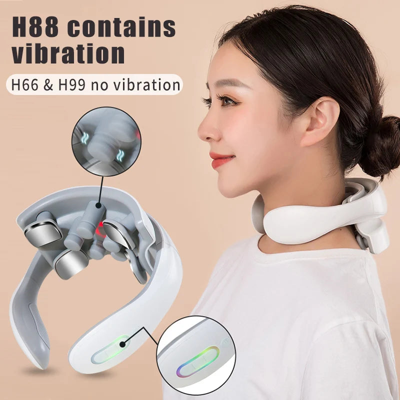 Rechargeable Vibration Neck Massager – Pulse & Hot Compress