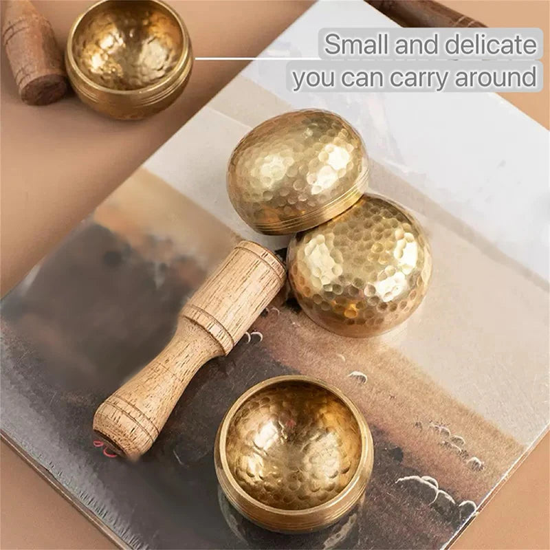 Mini Tibetan Brass Singing Bowl – Handmade Meditation & Stress Relief