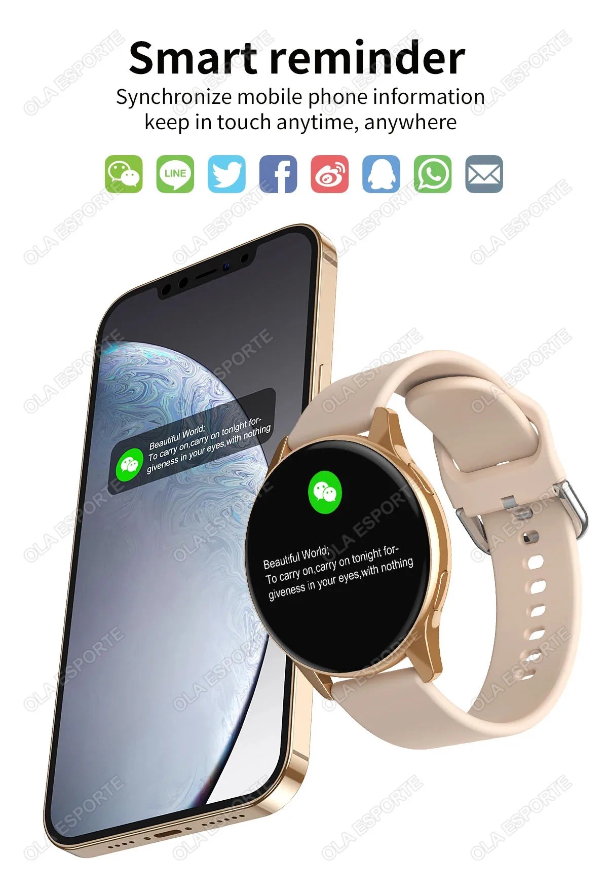 Bluetooth Smartwatch – Heart Rate & Blood Pressure Monitor for Men & Women