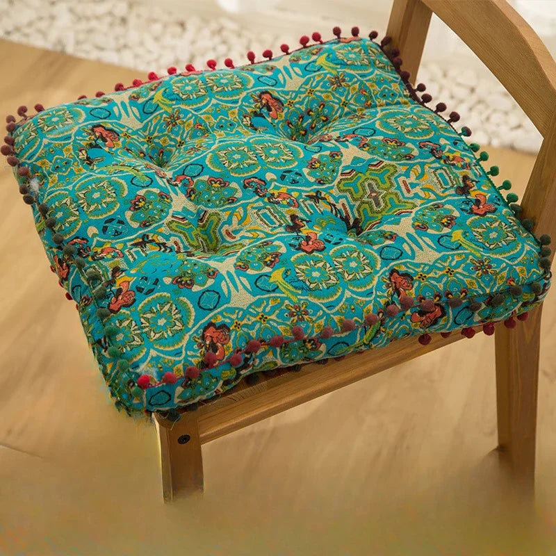 Bohemian Floor Cushion – Ethnic Style Meditation & Tatami Stool