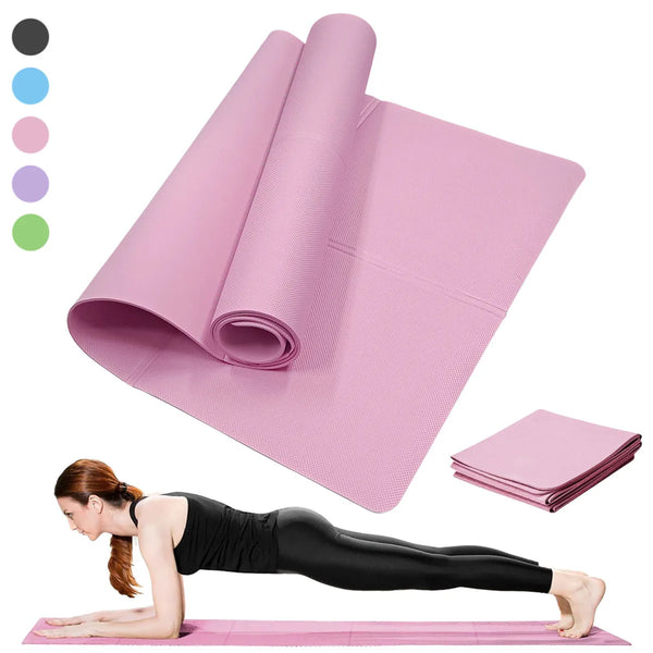 Non-Slip Yoga & Pilates Mat – 3/4/6mm Fitness Cushion