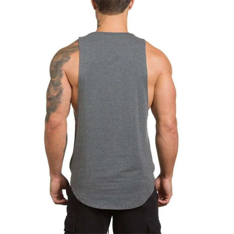 Men’s Cotton Muscle Tank – Sleeveless Gym & Running Top