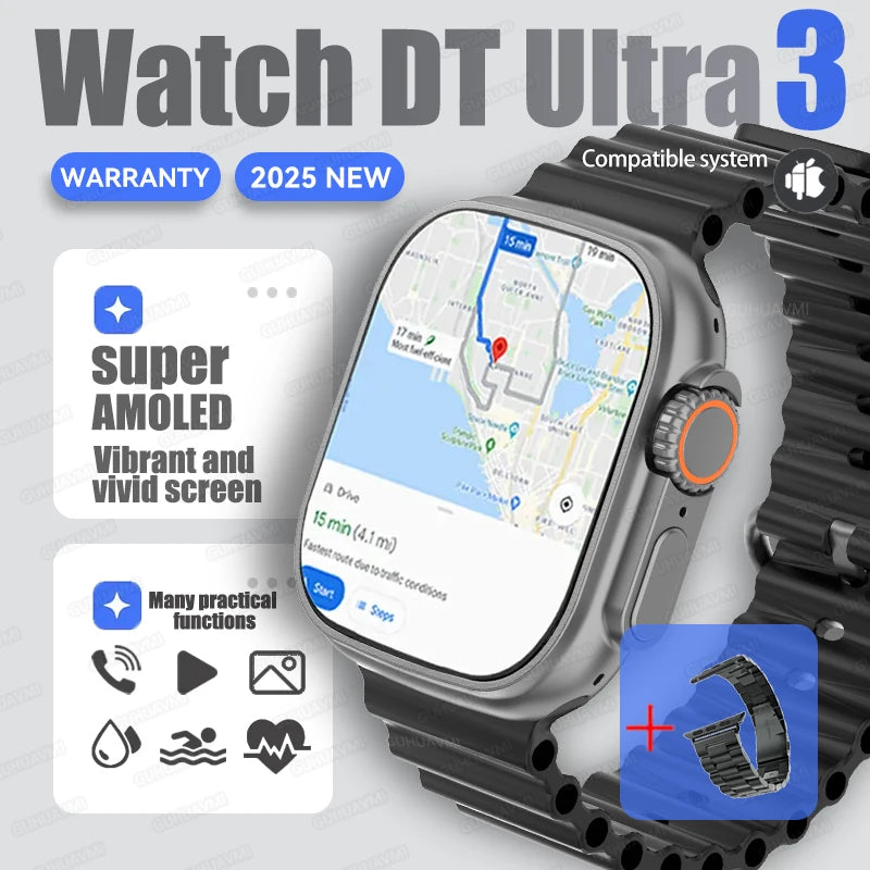 DT Ultra 3 Smartwatch – AMOLED, AI ChatGPT, Sport & Multimedia