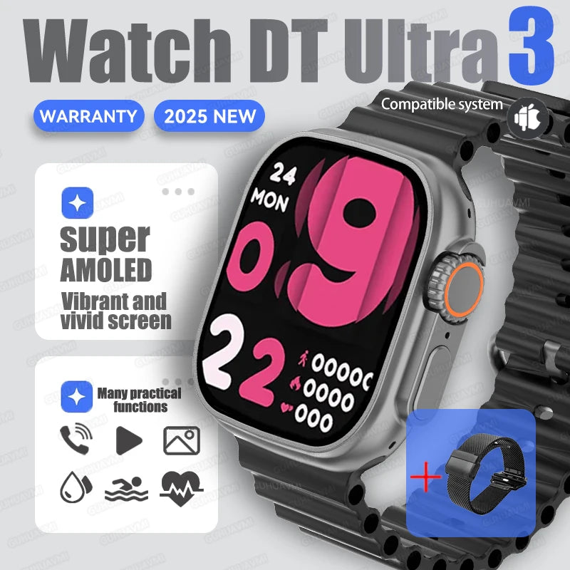 DT Ultra 3 Smartwatch – AMOLED, AI ChatGPT, Sport & Multimedia