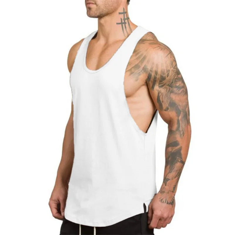 Men’s Cotton Muscle Tank – Sleeveless Gym & Running Top