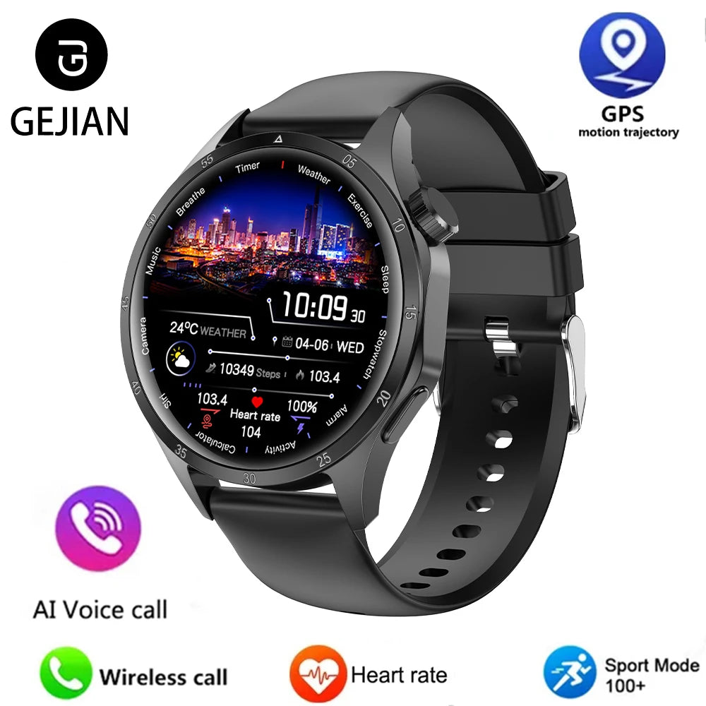 2025 Men’s Smartwatch – AMOLED GPS Bluetooth NFC Waterproof