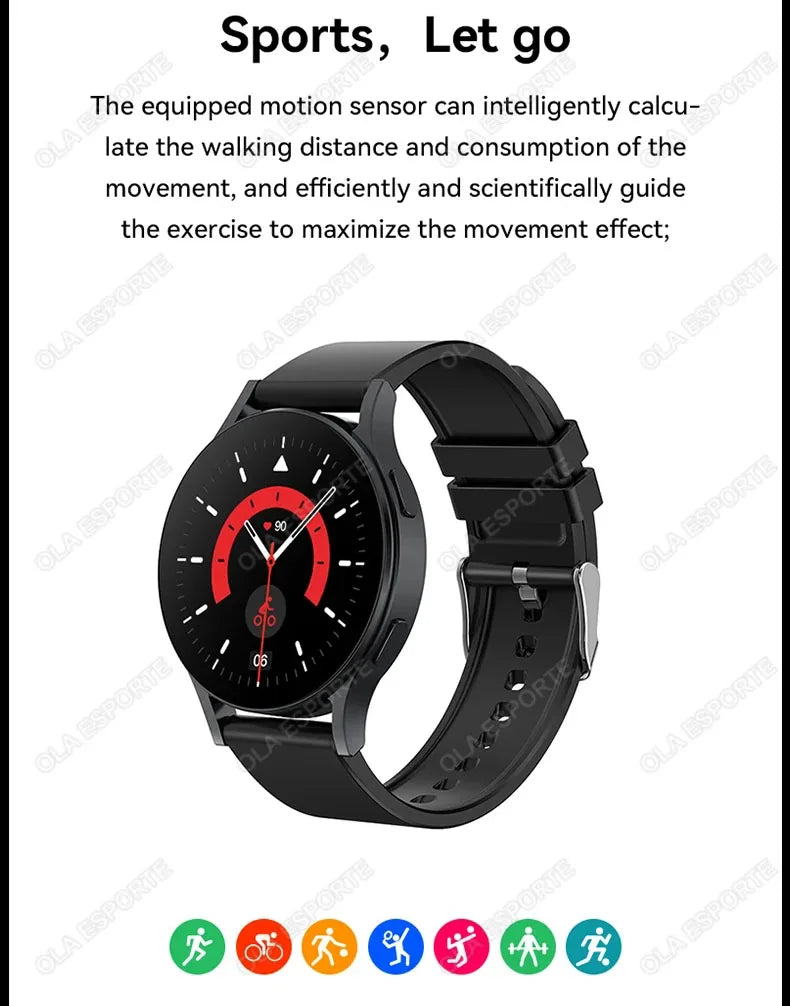 Bluetooth Smartwatch – Heart Rate & Blood Pressure Monitor for Men & Women