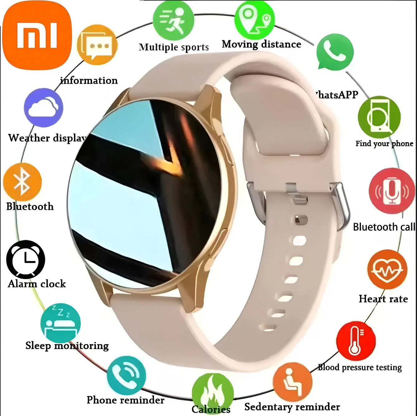 Bluetooth Smartwatch – Heart Rate & Blood Pressure Monitor for Men & Women