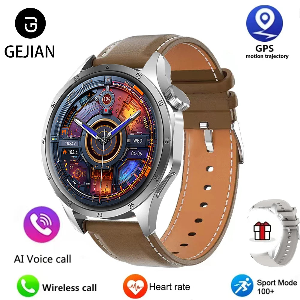 2025 Men’s Smartwatch – AMOLED GPS Bluetooth NFC Waterproof