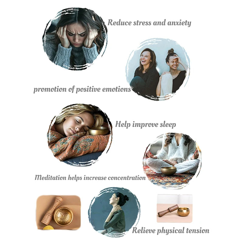 Mini Tibetan Brass Singing Bowl – Handmade Meditation & Stress Relief