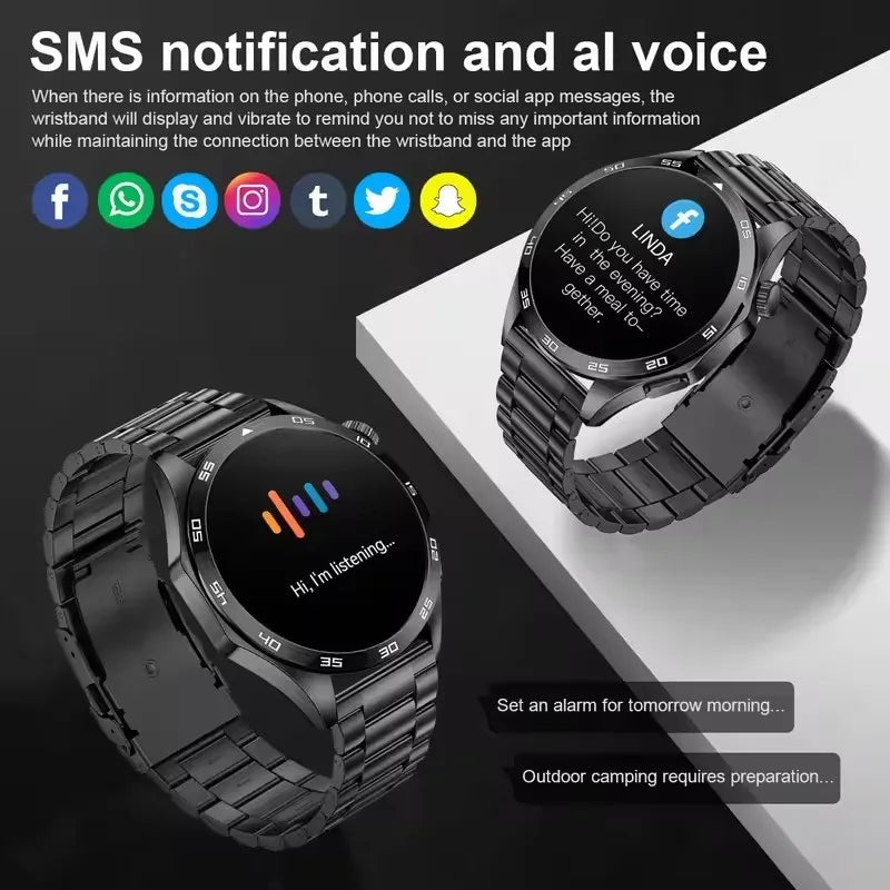 2025 Men’s Smartwatch – AMOLED GPS Bluetooth NFC Waterproof