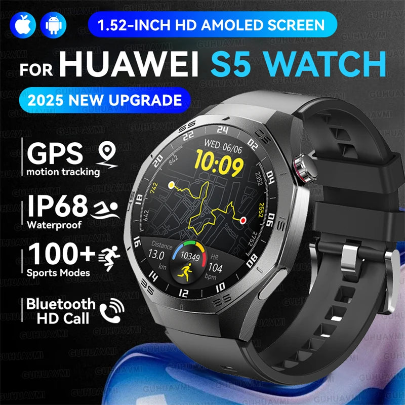 GT5 Pro Smartwatch – HD AMOLED GPS Heart Rate Tracker