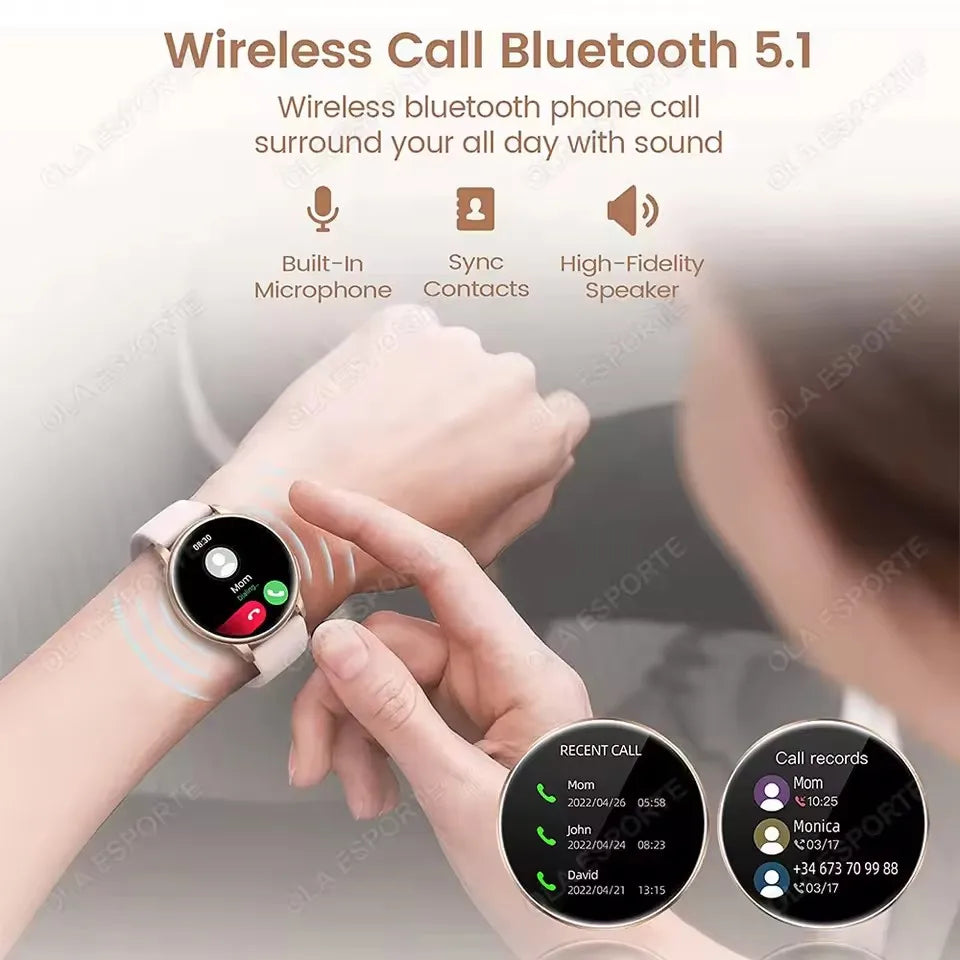 Bluetooth Smartwatch – Heart Rate & Blood Pressure Monitor for Men & Women