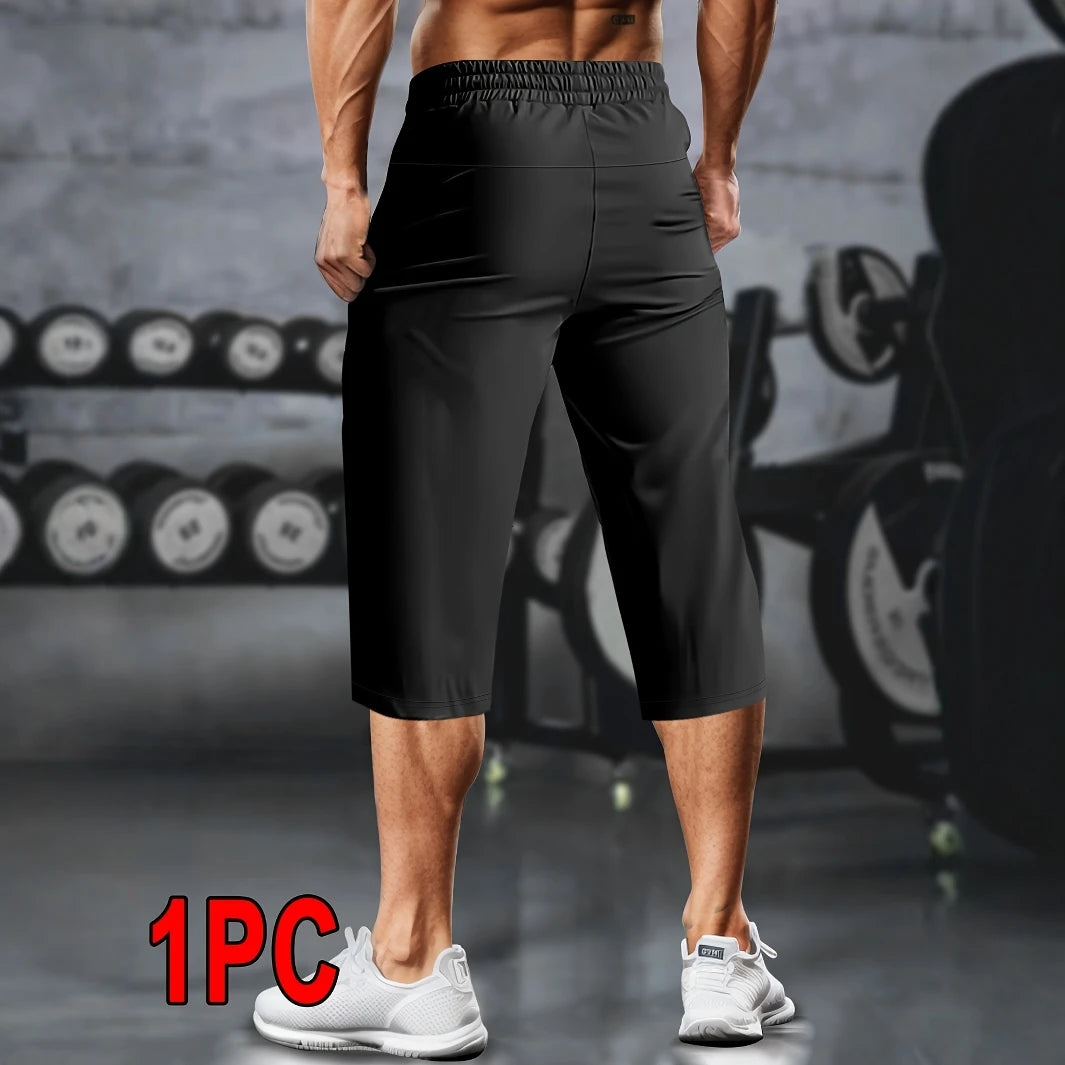 Men’s Lightweight Cropped Athletic Pants – Quick-Dry & Reflective