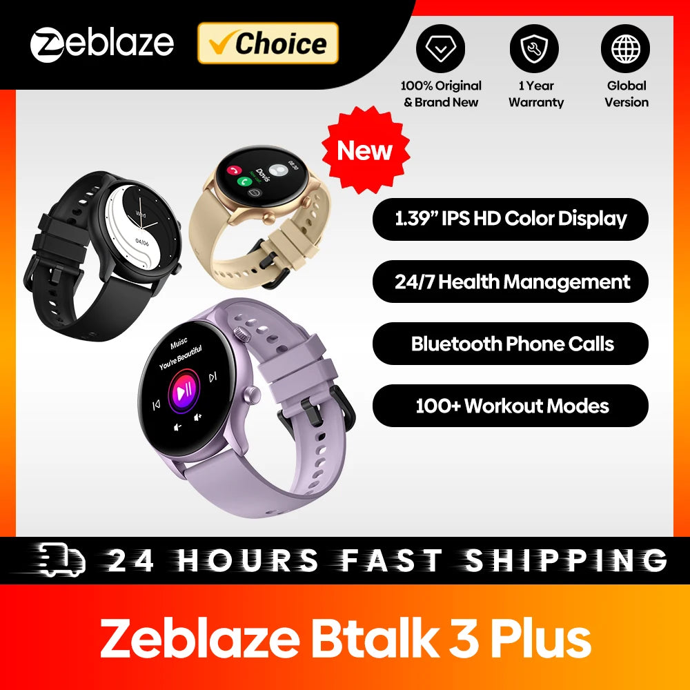 Zeblaze Btalk 3 Plus – HD Voice Calling Smartwatch