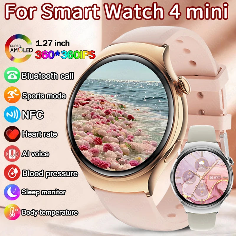 2025 Women’s Smartwatch 4 Mini – GPS, NFC & Heart Rate Tracker