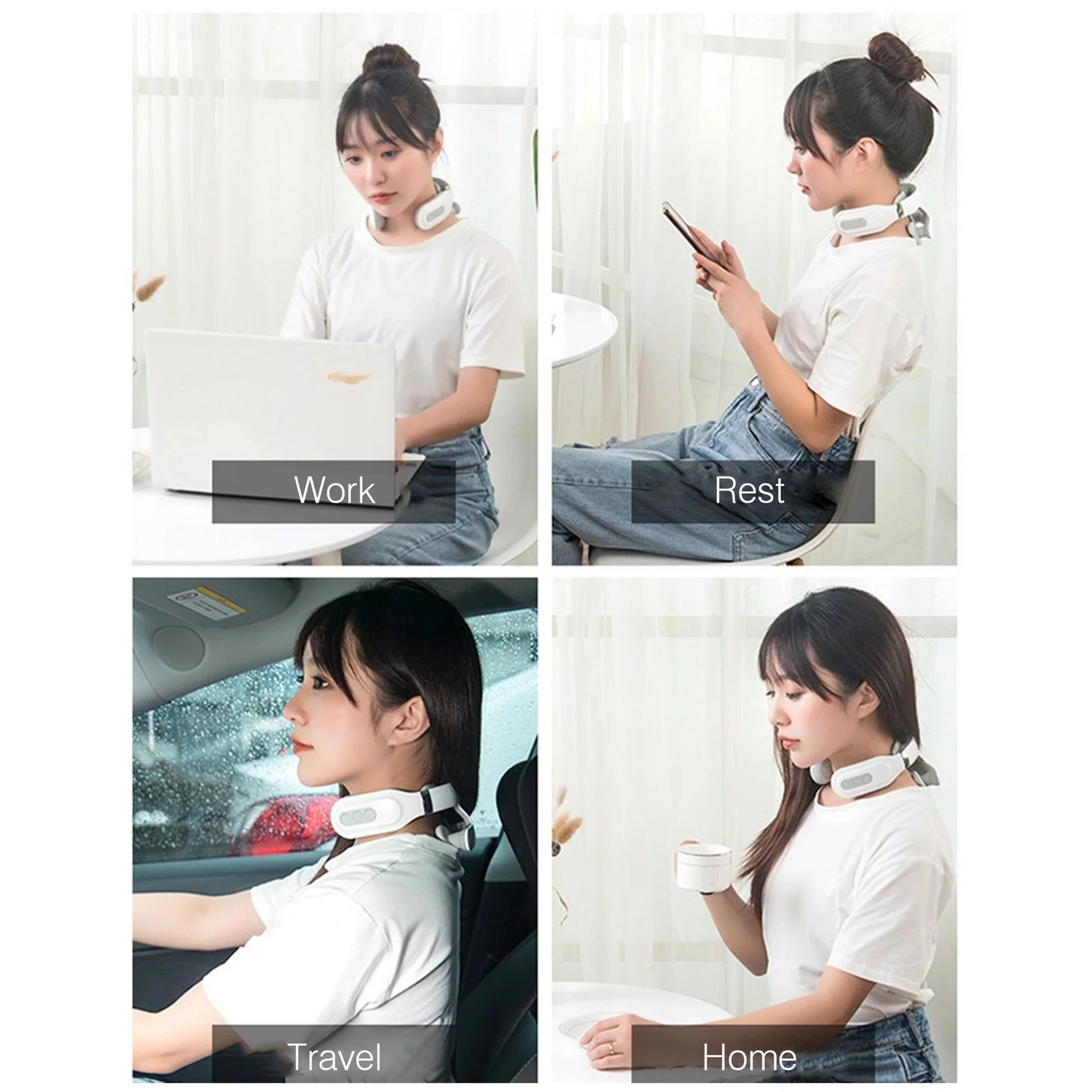 4-Head Neck Massage Machine – Heating & Vibration Cervical Spine Massager