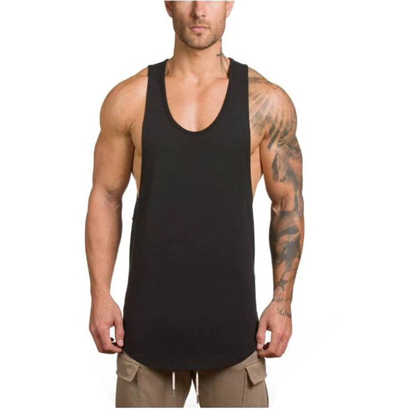 Men’s Cotton Muscle Tank – Sleeveless Gym & Running Top