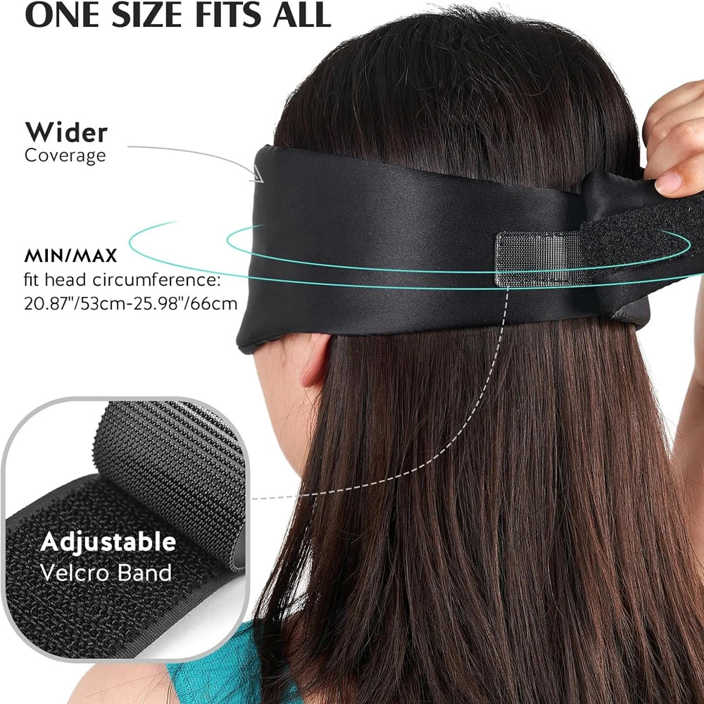 100% Mulberry Silk Sleeping Mask – Soft Padded Eye Mask