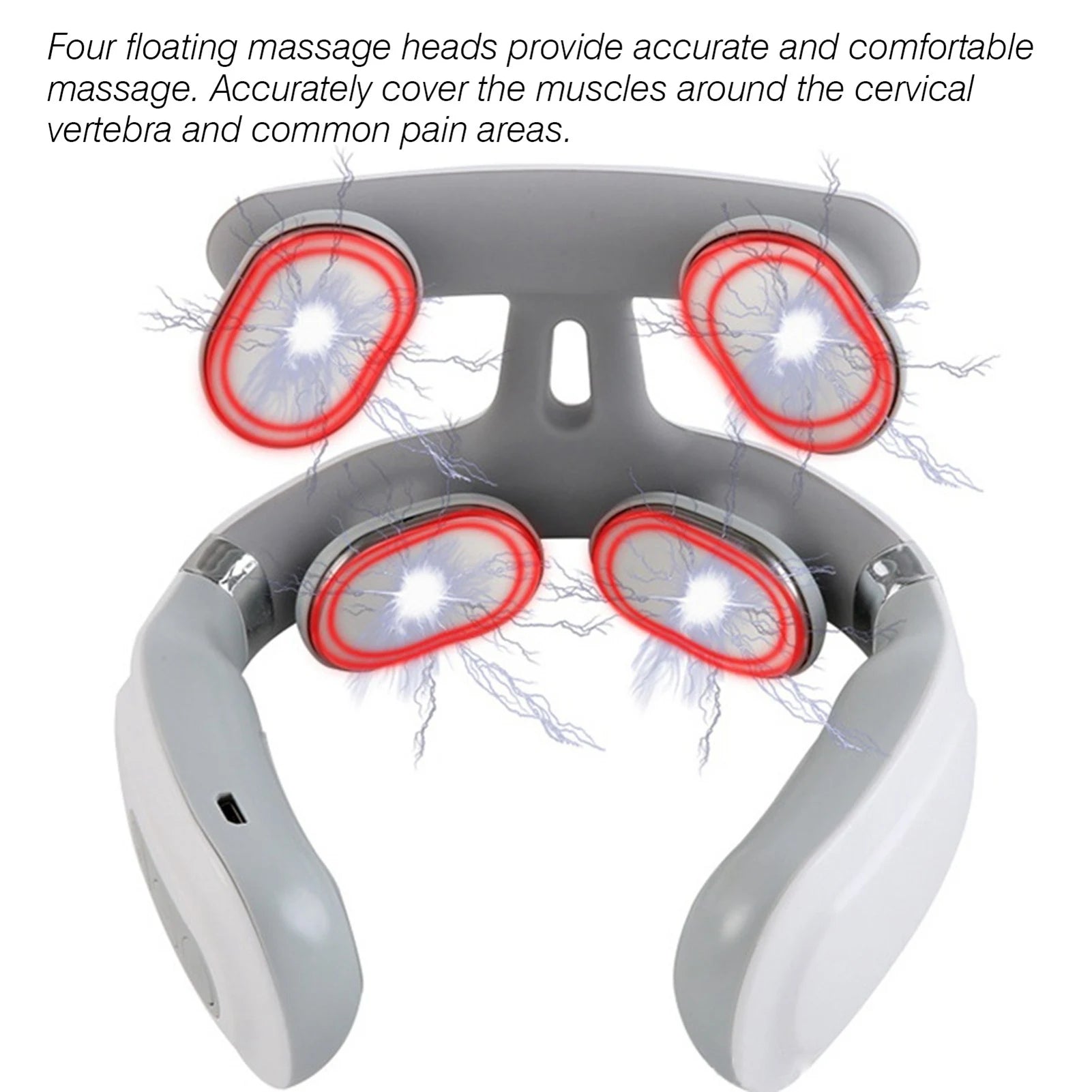 4-Head Neck Massage Machine – Heating & Vibration Cervical Spine Massager