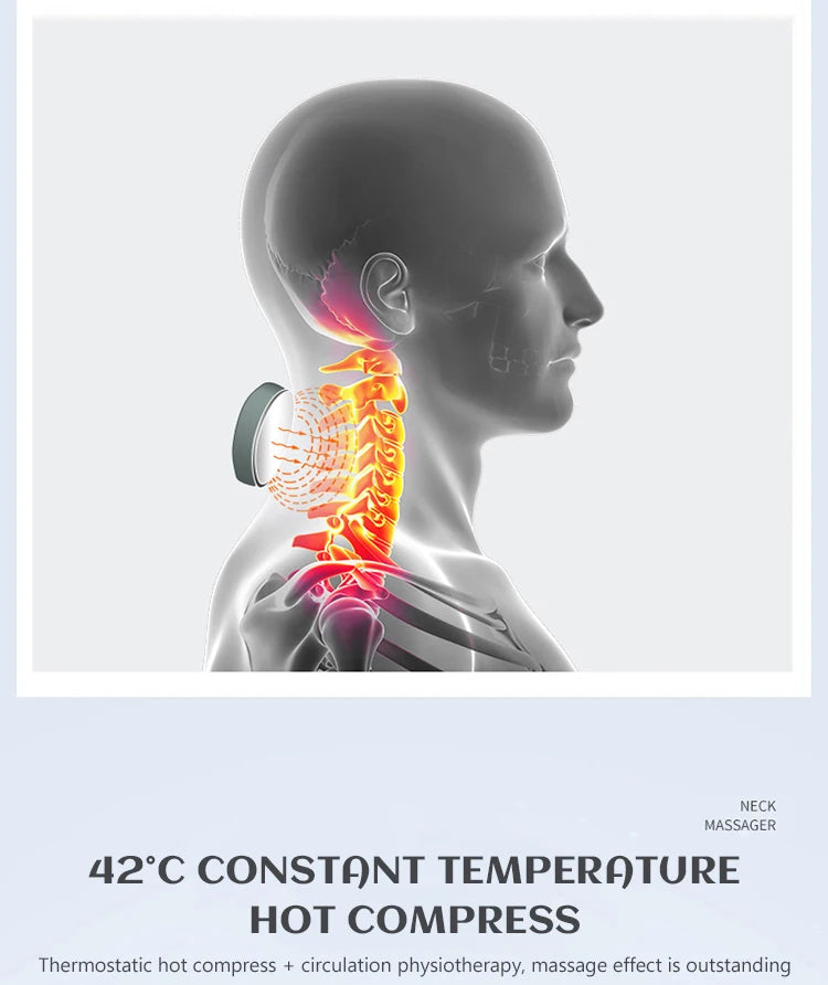 Rechargeable Vibration Neck Massager – Pulse & Hot Compress