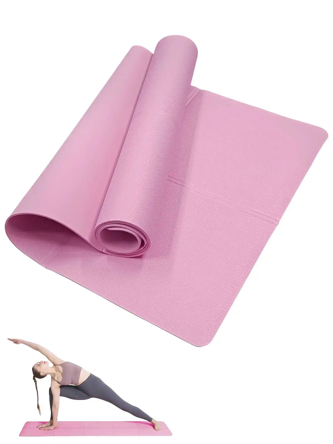 Non-Slip Yoga & Pilates Mat – 3/4/6mm Fitness Cushion