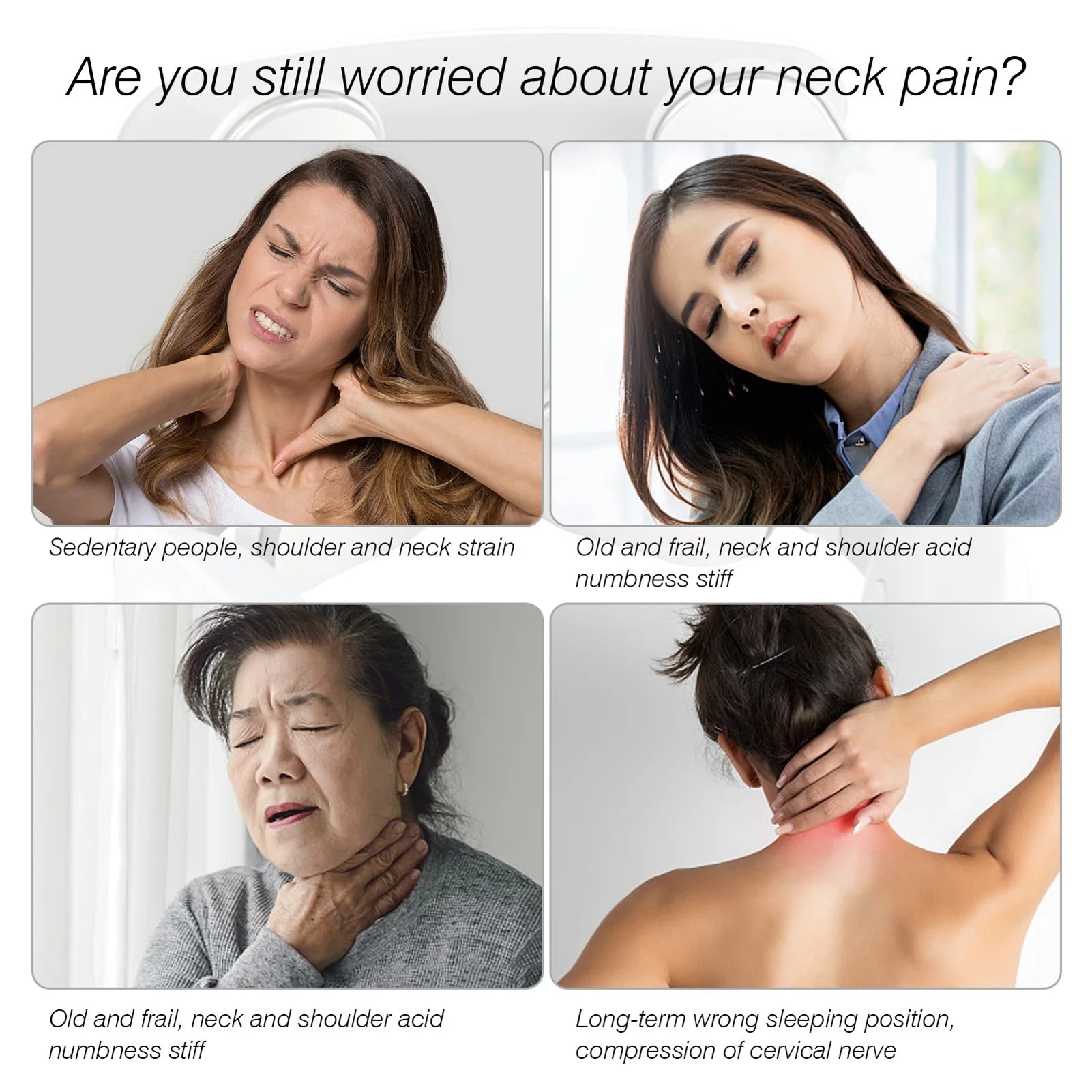 4-Head Neck Massage Machine – Heating & Vibration Cervical Spine Massager