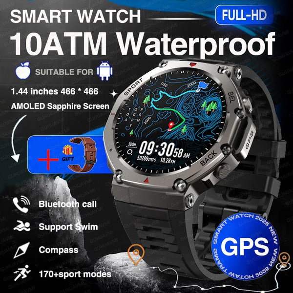 2025 Military Smartwatch – GPS, Compass & Bluetooth Call