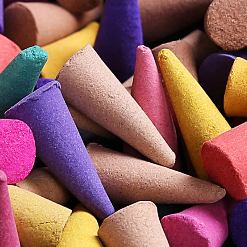 60-Pack Natural Backflow Incense Cones – Mixed Scents