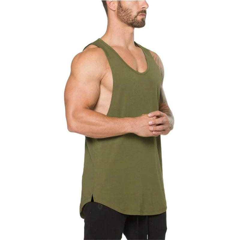 Men’s Cotton Muscle Tank – Sleeveless Gym & Running Top