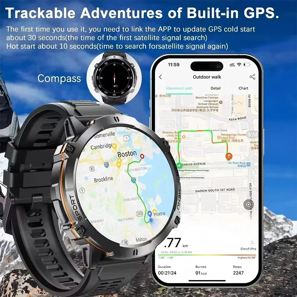 2025 Men’s GPS Smartwatch – 1.73" AMOLED Heart Rate Tracker