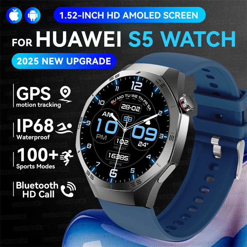GT5 Pro Smartwatch – HD AMOLED GPS Heart Rate Tracker