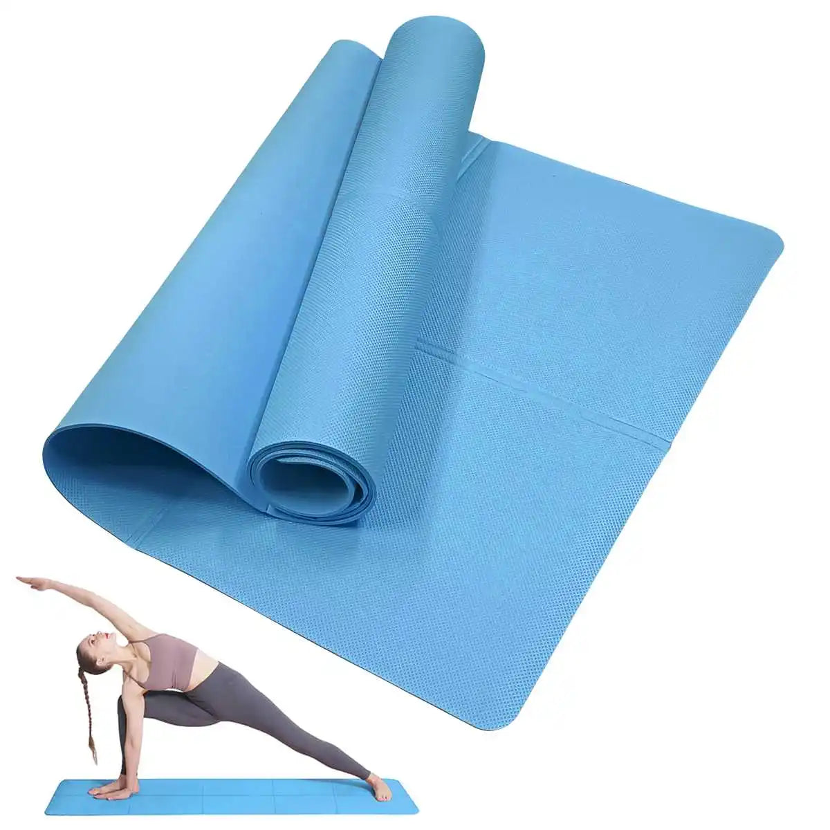 Non-Slip Yoga & Pilates Mat – 3/4/6mm Fitness Cushion