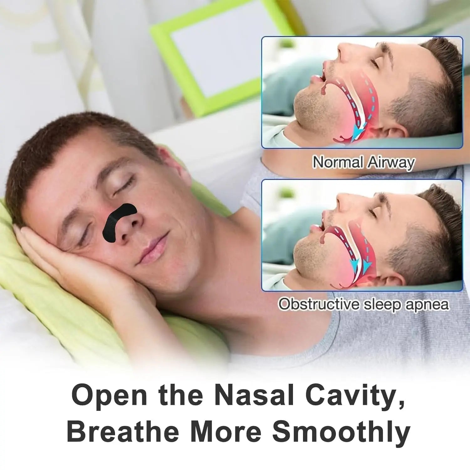 Anti-Snoring Nose Strips – Breathable Nasal Sleep Aid
