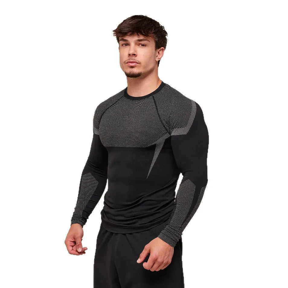 Men’s Slim Fit Training Suit – Long Sleeve Gym & Running Tee