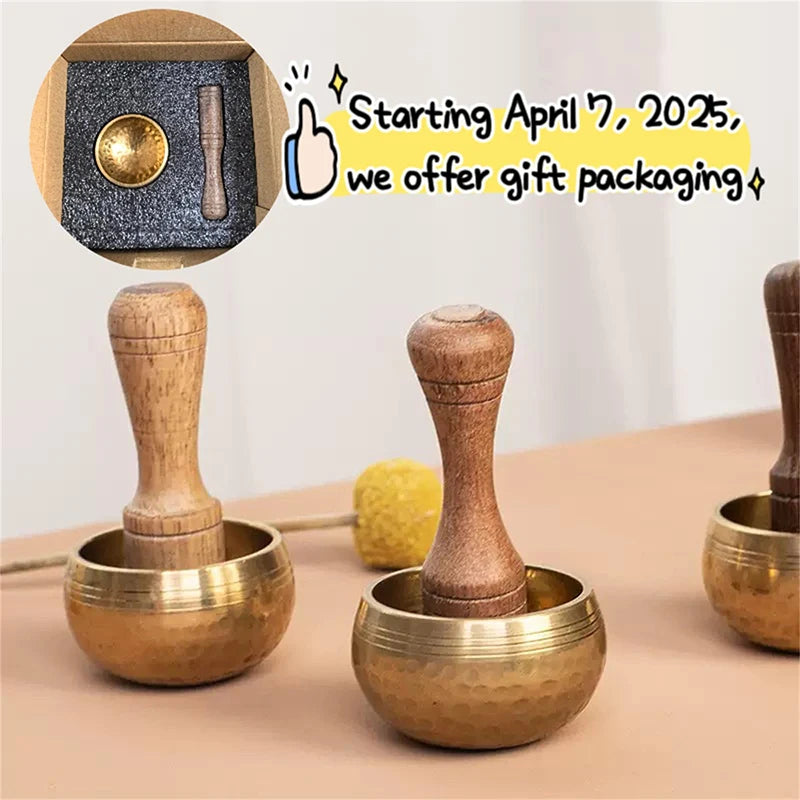 Mini Tibetan Brass Singing Bowl – Handmade Meditation & Stress Relief