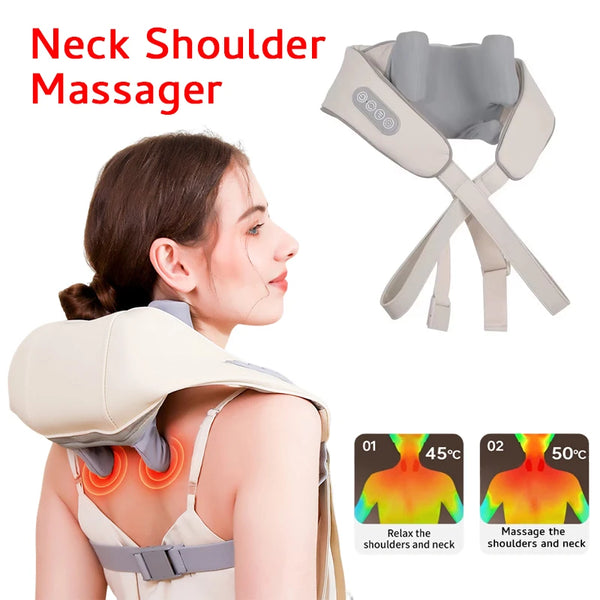 Shiatsu Neck & Shoulder Massager Shawl – Back Muscle Relaxer