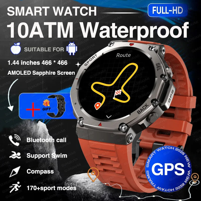 2025 Military Smartwatch – GPS, Compass & Bluetooth Call