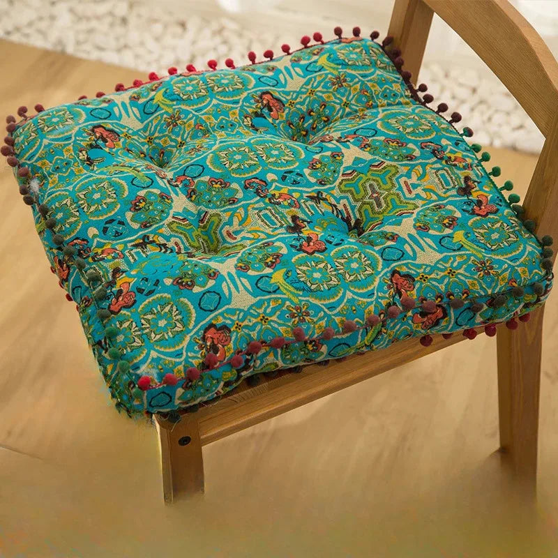 Bohemian Floor Cushion – Ethnic Style Meditation & Tatami Stool