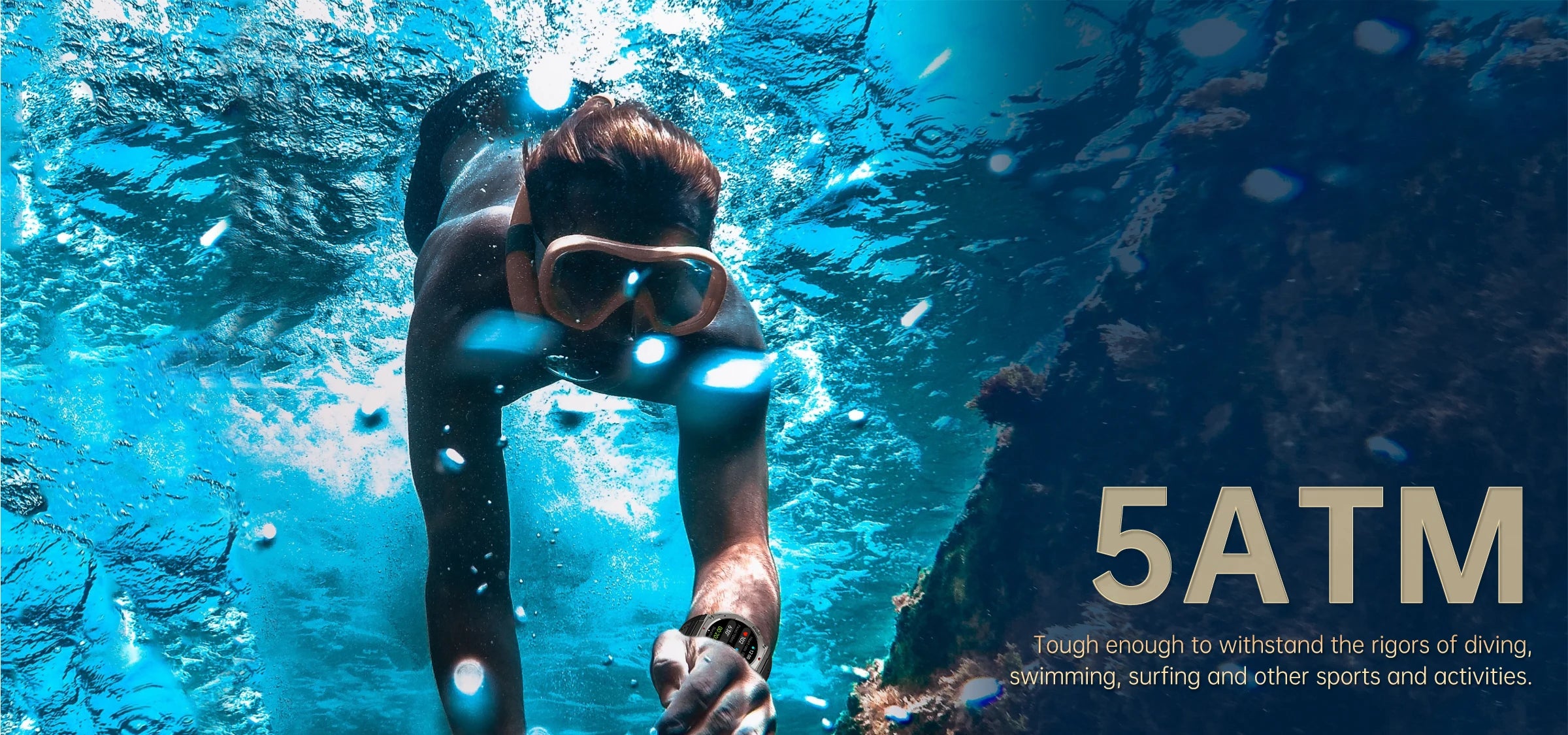 T-Rex3 2025 GPS Smartwatch – Military Style, 10ATM Waterproof