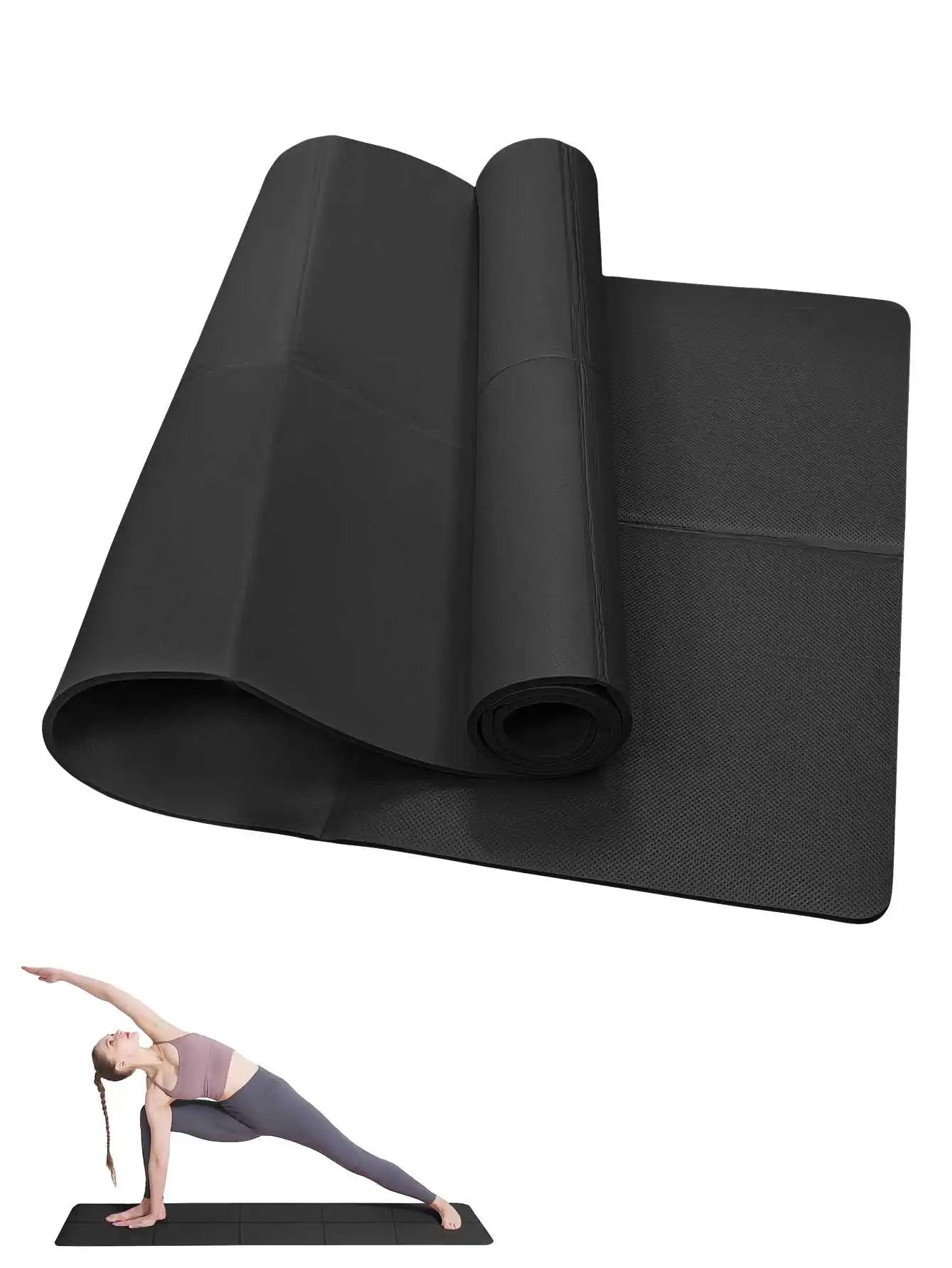 Non-Slip Yoga & Pilates Mat – 3/4/6mm Fitness Cushion