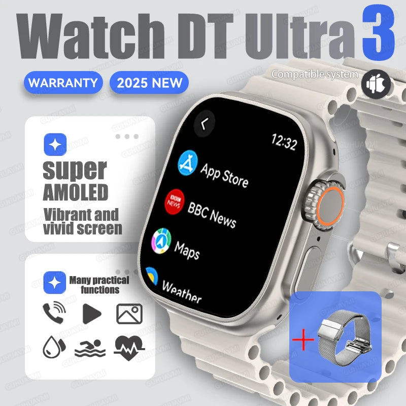 DT Ultra 3 Smartwatch – AMOLED, AI ChatGPT, Sport & Multimedia