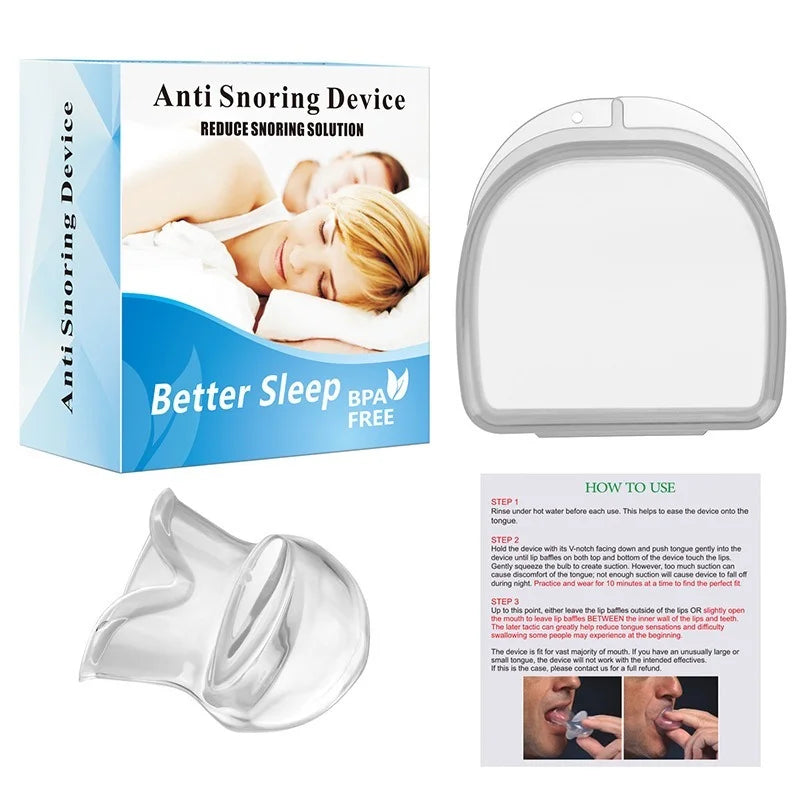 Medical Silicone Anti-Snore Tongue Retainer – Sleep Apnea Aid