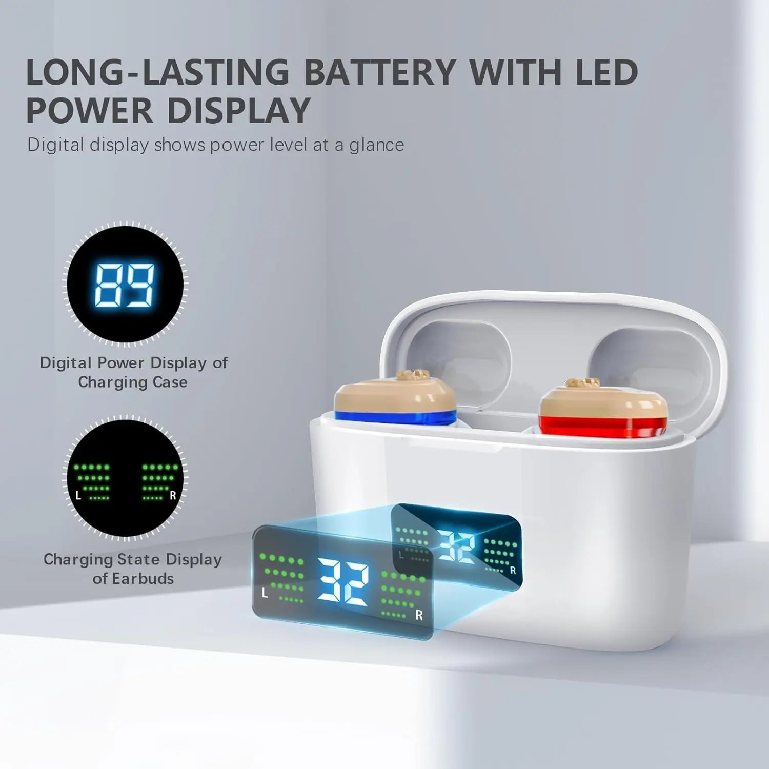 Wireless Mini Hearing Aid – Noise-Cancelling HD Display for Seniors