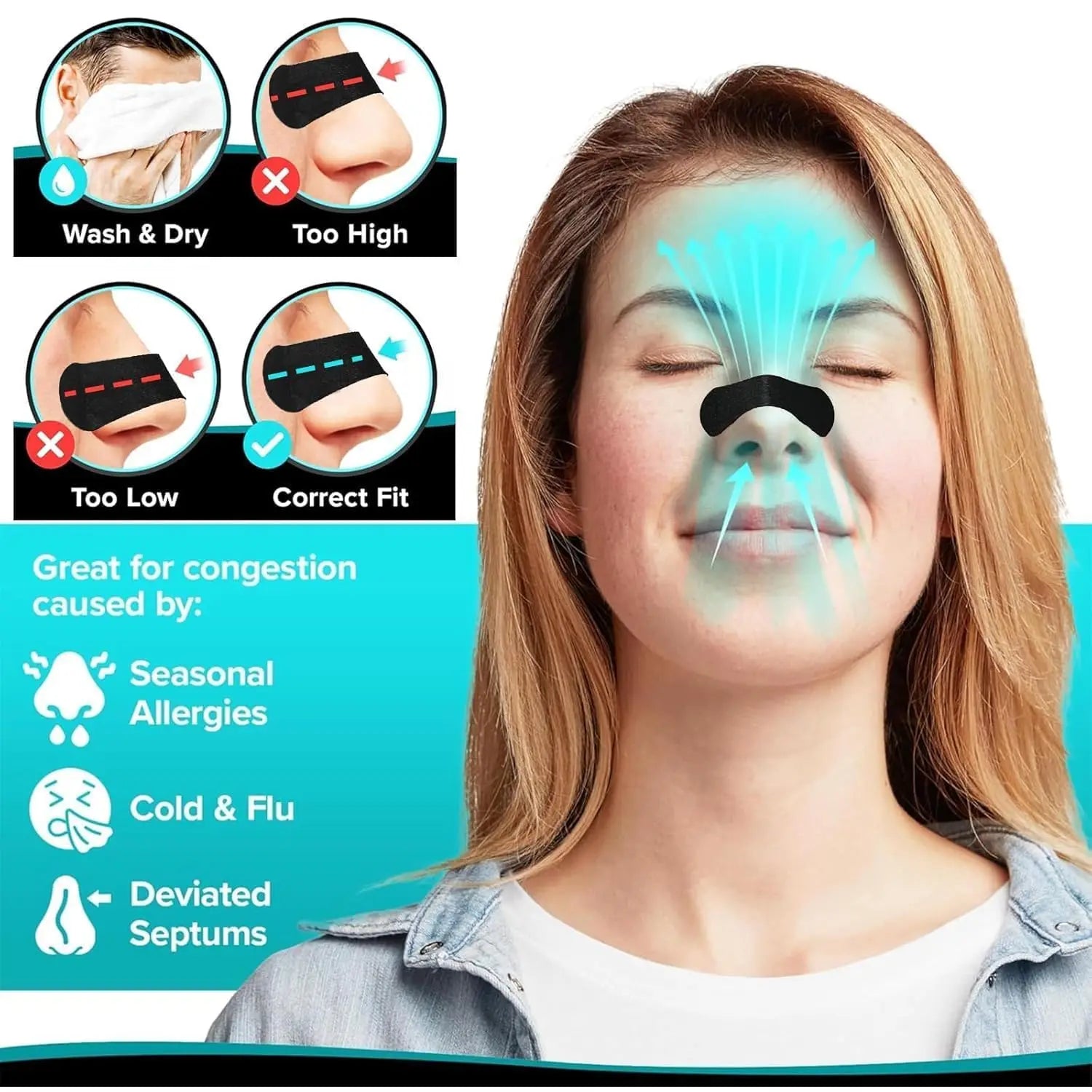 Anti-Snoring Nose Strips – Breathable Nasal Sleep Aid