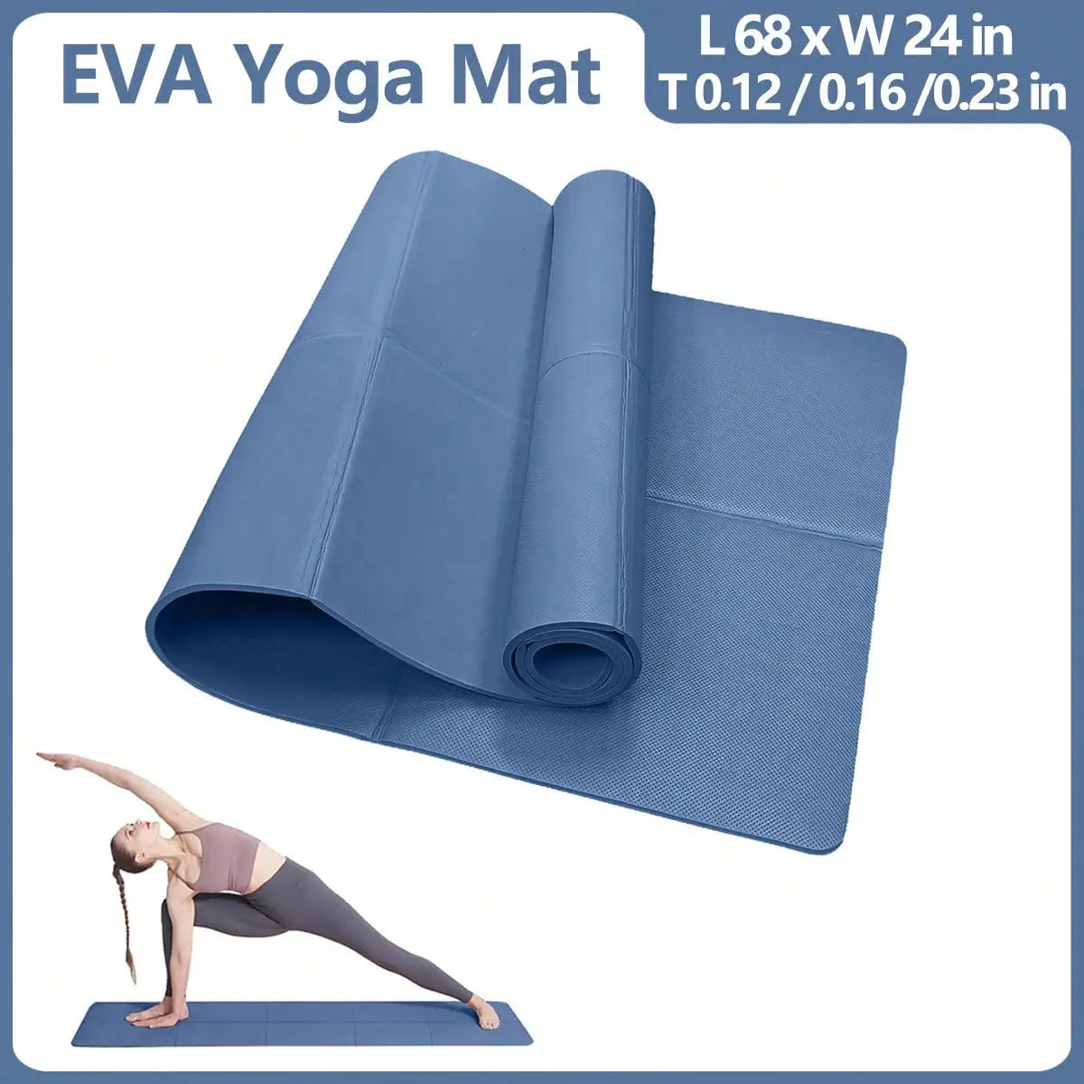 Non-Slip Yoga & Pilates Mat – 3/4/6mm Fitness Cushion